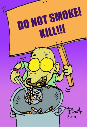 Cartoon: Do not smoke! (medium) by boa tagged kill,smoking,smoke,funny,boa,humor,comic,cartoon