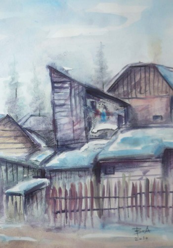 Cartoon: House (medium) by boa tagged painting,color,oil,boa,romania,painter,landscape