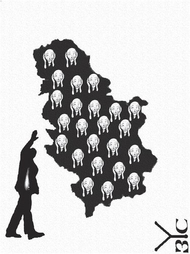 Cartoon: Cry or Serbia (medium) by Zoran Spasojevic tagged serbia,kragujevac,paske,urbanart,spasojevic,collage,scream,emailart,zoran,graphics,digital,cry