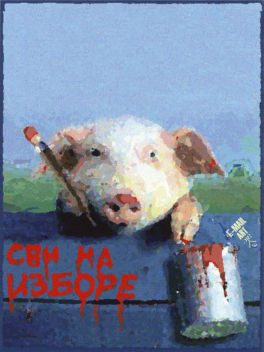 Cartoon: Svi na izbore (medium) by Zoran Spasojevic tagged serbia,kragujevac,emailart,paske,spasojevic,zoran,elections,graphics,collage,digital