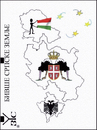 Cartoon: Former Serbian Lands (small) by Zoran Spasojevic tagged digital collage graphics zoran emailart spasojevic former land paske kragujevac local importance serbia