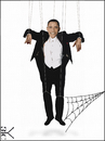 Cartoon: Puppet Obama (small) by Zoran Spasojevic tagged digital collage graphics puppet obama europe zoran spasojevic paske emailart kragujevac serbia