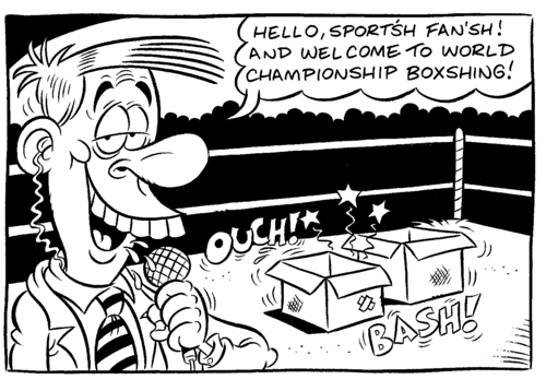 Cartoon: Boxing (medium) by fieldtoonz tagged boxing,ring,bell,ropes,ref