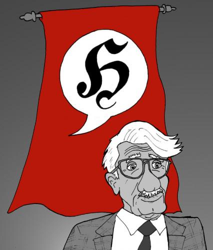 Cartoon: Jürgen Habermas (medium) by Weltasche tagged diskurs,faktizität,sprechakt