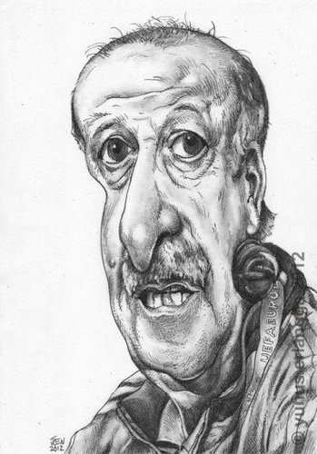 Cartoon: Vicente del Bosque (medium) by Joen Yunus tagged spanish,vicente,caricature,drawing,soccer