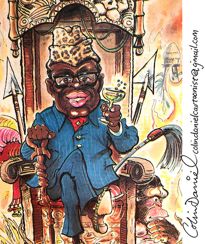 Cartoon: Mobutu Sese Seko caricature (medium) by Colin A Daniel tagged mobutu,sese,seko,caricature