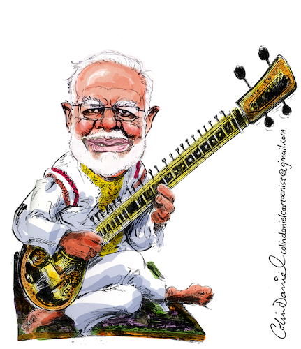 Cartoon: Narendra Modi caricature (medium) by Colin A Daniel tagged narendra,modi,caricature,cartoon,drawing