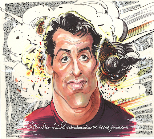 Cartoon: Sylvester Stallone caricature (medium) by Colin A Daniel tagged sylvester,stallone,caricature,by,colin,daniel