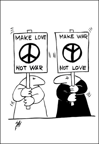 Cartoon: military (medium) by SAI tagged war,love,peace