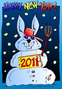 Cartoon: Happy New Year 2011! (small) by SAI tagged snow rabbit happy new year 2011 caricaturasai la multi ani