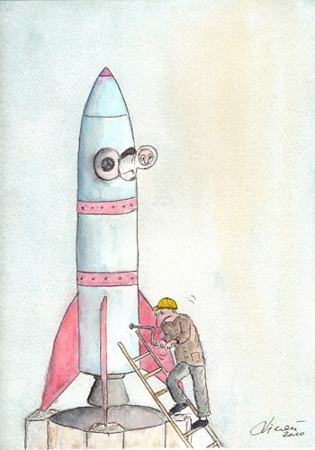 Cartoon: no title (medium) by Slawek11 tagged flight,space,countdown,final,rocket
