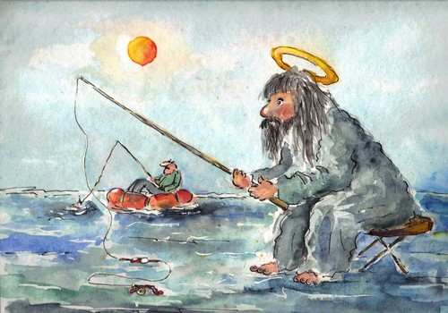 Cartoon: no title (medium) by Slawek11 tagged fish,fishing
