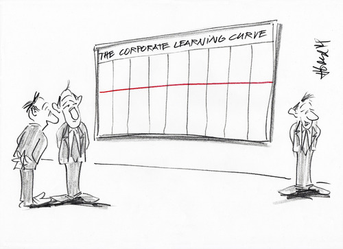 Cartoon: Corporate Learning Curve (medium) by helmutk tagged business