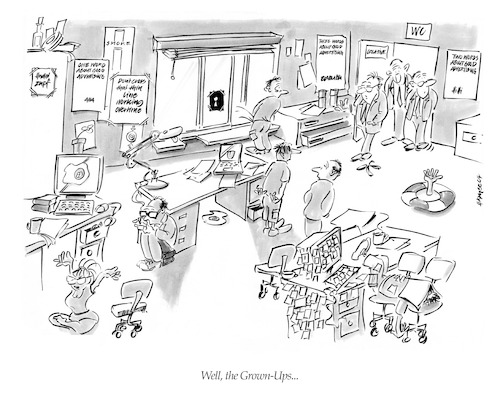 Cartoon: Lunatic Asylum (medium) by helmutk tagged business
