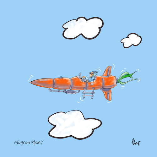 Cartoon: Möhren-Mobil (medium) by helmutk tagged design