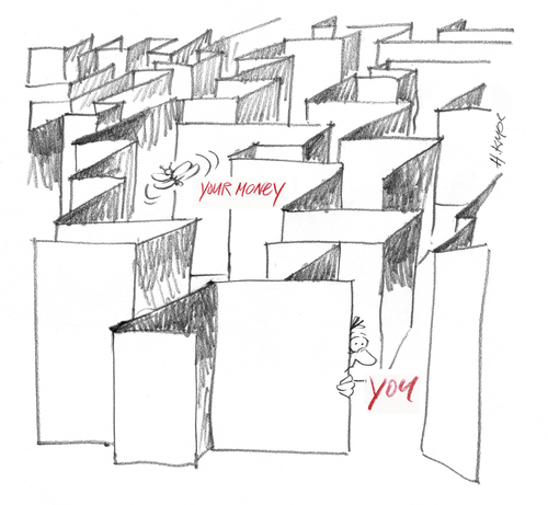 Cartoon: Money Maze (medium) by helmutk tagged business