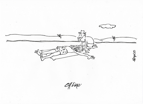 Cartoon: Off Line (medium) by helmutk tagged business