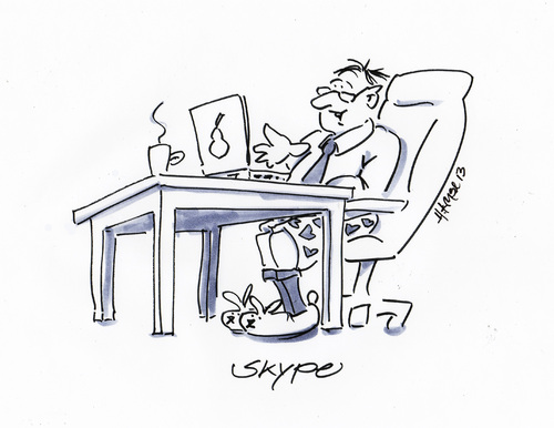 Cartoon: Skype (medium) by helmutk tagged business