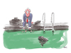 Cartoon: Ferry (small) by helmutk tagged recreation