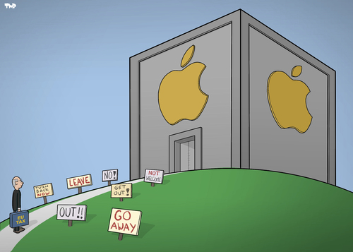 Cartoon: Apple and Taxes (medium) by Tjeerd Royaards tagged apple,eu,tax,ireland,taxes,income,profit,europe,apple,eu,tax,ireland,taxes,income,profit,europe