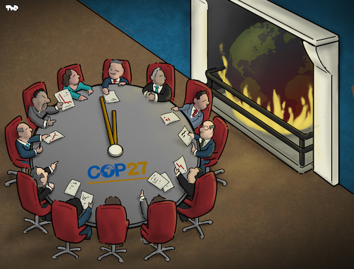 Cartoon: COP27 (medium) by Tjeerd Royaards tagged cop27,climate,emergency,crisis,cop27,climate,emergency,crisis