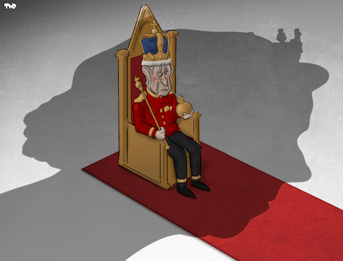 Cartoon: King Charles III (medium) by Tjeerd Royaards tagged king,charles,queen,elizabeth,uk,monarchy,britain,king,charles,queen,elizabeth,uk,monarchy,britain
