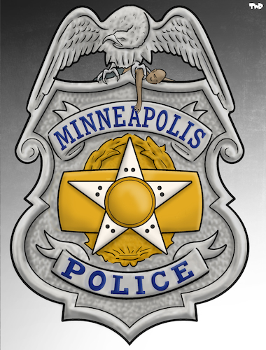 Cartoon: Minneapolis Police (medium) by Tjeerd Royaards tagged usa,minneapolis,racism,police,george,floyd,usa,minneapolis,racism,police,george,floyd