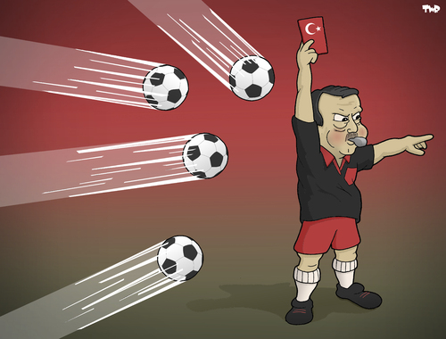 Cartoon: No Control (medium) by Tjeerd Royaards tagged erdogan,turkey,istanbul,ankara,protests,gezi,taksim,football,referee,erdogan,turkey,istanbul,ankara,protests,gezi,taksim,football,referee
