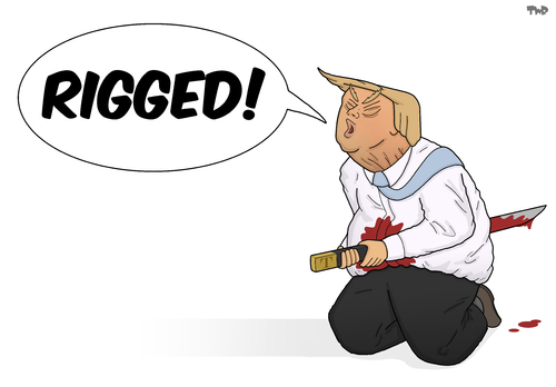 Cartoon: Rigged (medium) by Tjeerd Royaards tagged trump,elections,rigged,fraud,usa,trump,elections,rigged,fraud,usa