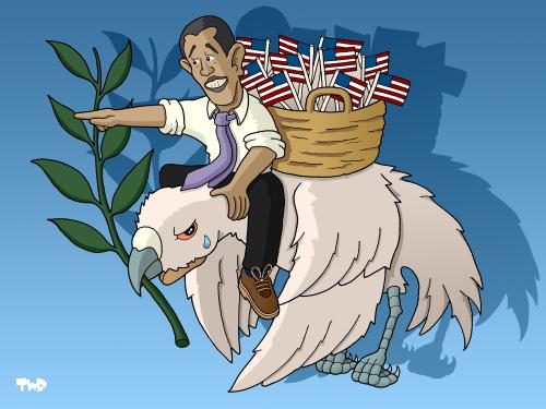 Cartoon: The new  Pax  Americana (medium) by Tjeerd Royaards tagged barack,obama,peace,middle,east,israel,palestine,egypt,united,states,usa,barack obama,präsident,usa,amerika,palästina,israel,krieg,frieden,friedenstaube,barack,obama