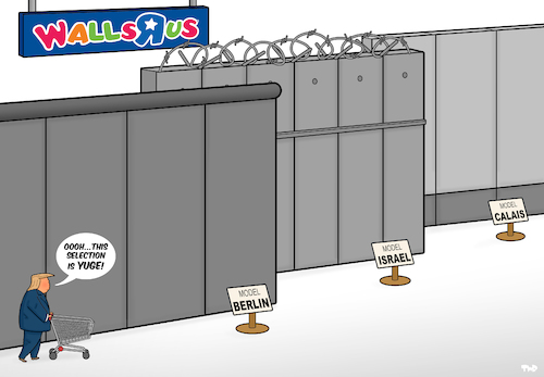 Cartoon: Walls-R-Us (medium) by Tjeerd Royaards tagged wall,usa,mexico,border,trump,wall,usa,mexico,border,trump