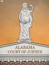 Cartoon: Alabama courthouse (small) by Tjeerd Royaards tagged pregnancy,justice,usa,woman,women,child,abortion,ban,law,forbidden