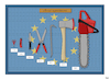 Cartoon: Brexit Negotiations (small) by Tjeerd Royaards tagged uk,europe,eu,brexit,talks,talk,tools,european,union,brussels,future