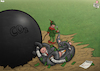 Cartoon: Climate goal (small) by Tjeerd Royaards tagged climate,goal,crisis,emergency,greed,business