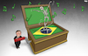 Cartoon: Dance macabre (small) by Tjeerd Royaards tagged bolsonar,brazil,corona,pandemic,death,toll,victims