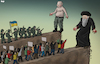 Cartoon: Fighting oppression (small) by Tjeerd Royaards tagged iran,russia,putin,oppression,ukraine,protests