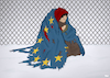 Cartoon: Winter in Europe (small) by Tjeerd Royaards tagged cold,refugees,eu,flag,blanket,freezing,snow,crisis
