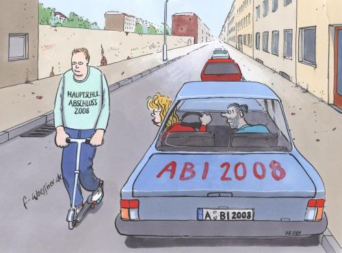 Cartoon: 78.089.abi (medium) by woessner tagged hauptschulabschluss,abitur,schüler,schule,geschenk,ausbildung,hauptschulabschluss,abitur,schüler,schule,geschenk,ausbildung,studium,elitär,wissen,wissenschaft,armut,arbeit,arbeitslosigkeit,zukunft,klassengesellschaft,mittelschicht,kluft,schere,noten,note,versetzung,abschluss,mittlere reife,volksschule,gymnasium,realschule,prüfung,unterricht,bildungsstätte,kameradschaft kälte,sozialsystem,sozialstaat,sozialreform,sozialhilfe,sozialstandards,soziale,lehre,gegensätze,klassengegensätze,oben,unten,arm,reich,umverteilung,chancengleichheit,gleichstellung,gleichrangigkeit,gleichheit,gleichberechtigung,soziale diskriminierung,befreiung,emanzipation,solidarität,zusammenhalt,gemeinsinn,konsens,weisheit,gelehrsamkeit,ausbildungsplatz,auszubildender,azubi,horizont,schulung,lehrzeit,belehrung,lektion,mittlere,reife,kameradschaft,kälte,diskriminierung,chance,soziale marktwirtschaft,sozial,chancen,gerechtigkeit,selektion,oberschicht,unterschicht,klassengemeinschaft,marktwirtschaft