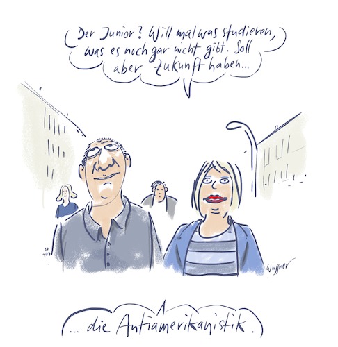 Cartoon: Am.erikanistik (medium) by woessner tagged freimut,woessner,karikaturen,cartoons,studieren,studierende,studenten,studentinnen,familie,junior,sohn,tochter,beruf,berufung,antiimperialismus,antiimperialistisch,antiamerikanistik,studium,uni,universität,ausbildung,studienfach,studienrichtung,berufswunsch,usa,amerika,vereinigte,staaten,imperium,imperialismus,politik,aussenpolitik,hochschule,akademische,freimut,woessner,karikaturen,cartoons,studieren,studierende,studenten,studentinnen,familie,junior,sohn,tochter,beruf,berufung,antiimperialismus,antiimperialistisch,antiamerikanistik,studium,uni,universität,ausbildung,studienfach,studienrichtung,berufswunsch,usa,amerika,vereinigte,staaten,imperium,imperialismus,politik,aussenpolitik,hochschule,akademische