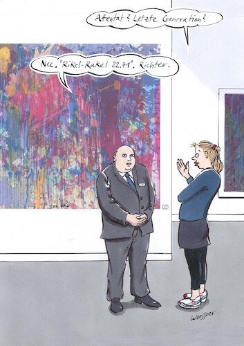 Cartoon: Letzte Generation (medium) by woessner tagged cartoons,karikaturen,woessner,gerhard,richter,kunstmarkt,kunstmafia,kunstspekulation,wertsteigerung,kapitalanlage,jugendbewegung,opposition,widerstand,erderwärmung,klimawandel,kohlendioxid,revolution,letzte,generation,attentat,kunst,museum,malerfürst,fliessbandkunst,abstrakte,extinction,rebellion,proteste,aktionisten,kleben,autoverkehr,verkehrswende,luftverschmutzung,umwelt,umweltbewegung,cartoons,karikaturen,woessner,gerhard,richter,kunstmarkt,kunstmafia,kunstspekulation,wertsteigerung,kapitalanlage,jugendbewegung,opposition,widerstand,erderwärmung,klimawandel,kohlendioxid,revolution,letzte,generation,attentat,kunst,museum,malerfürst,fliessbandkunst,abstrakte,extinction,rebellion,proteste,aktionisten,kleben,autoverkehr,verkehrswende,luftverschmutzung,umwelt,umweltbewegung