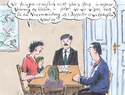 Cartoon: neuvermietung (medium) by woessner tagged neuvermietung,mietrecht,wohnungsnot,mietwohnung,spekulation,hausbesitzer,rechtsanwalt,kündigung,gewinn,hausverwaltung,neuvermietung,mietrecht,wohnungsnot,mietwohnung,spekulation,hausbesitzer,rechtsanwalt,kündigung,gewinn,hausverwaltung