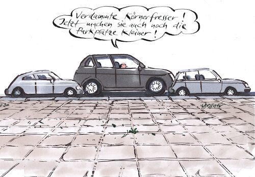 Cartoon: Parkplätze weg (medium) by woessner tagged cartoon,karikatur,woessner,verschwörungstheorie,vt,übermotorisierung,verbrenner,umweltverschmutzerinnen,gehweg,strasse,verkehr,einparken,kfz,fettes,auto,parkplätze,grüne,umweltschützer,klimawandel,suv,motorisierung,mobilität,selbstbestätigung,parken,hostess,parkverbot,körnerfresser,umwelt,luftverschmutzung,klimaerwärmung,ceozwei,cartoon,karikatur,woessner,verschwörungstheorie,vt,übermotorisierung,verbrenner,umweltverschmutzerinnen,gehweg,strasse,verkehr,einparken,kfz,fettes,auto,parkplätze,grüne,umweltschützer,klimawandel,suv,motorisierung,mobilität,selbstbestätigung,parken,hostess,parkverbot,körnerfresser,umwelt,luftverschmutzung,klimaerwärmung,ceozwei