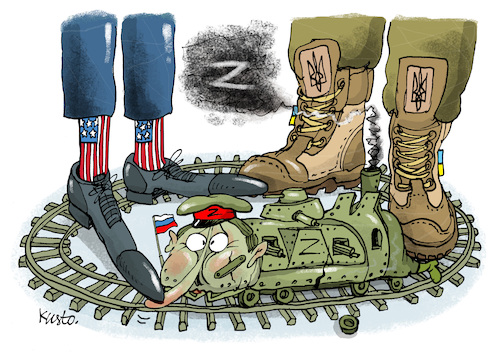 Cartoon: Armored train (medium) by kusto tagged war,ukraine,usa,russia,putin,war,ukraine,usa,russia,putin
