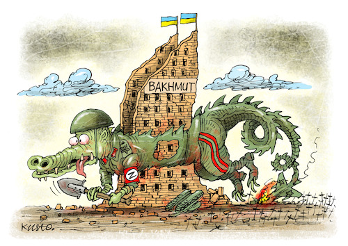 Cartoon: Bakhmut (medium) by kusto tagged war,ukraine,russia,terror,bakhmut,war,ukraine,russia,terror,bakhmut