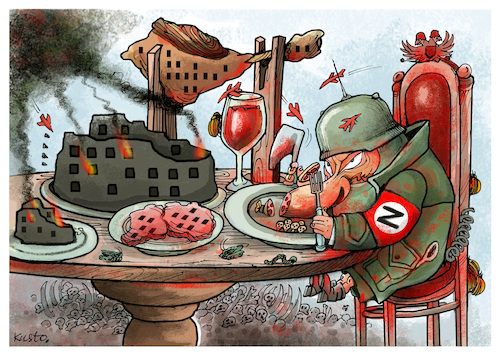 Cartoon: Kremlin butcher (medium) by kusto tagged putin,war,ukraine,putin,war,ukraine