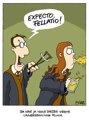 Cartoon: Expecto Fellatio! (medium) by MosesCartoons tagged harry,potter,fellatio,zauberer,fluch