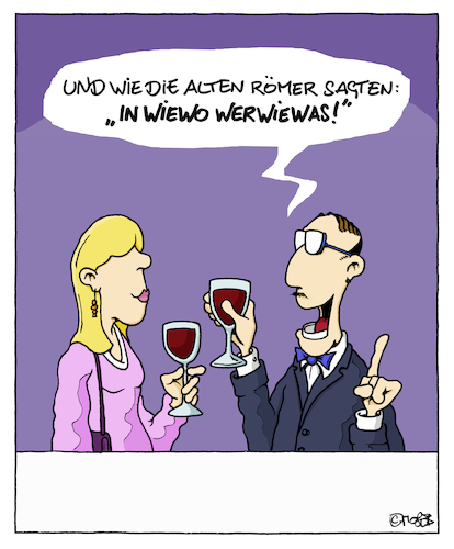 Cartoon: In wiewo werwiewas! (medium) by MosesCartoons tagged latein,weisheiten,wein,weintrinker,römer