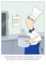 Cartoon: Adieu Chef (small) by MosesCartoons tagged ki,ai,smart,gastronomie,restaurant,küche,koch,kochen,handwerk,autonom,selbstständig,mosescartoons