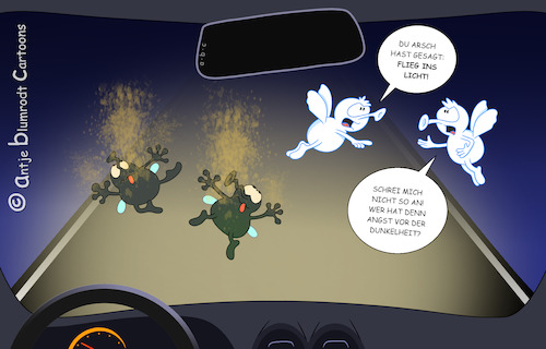 Cartoon: Abflug! (medium) by a-b-c tagged auto,fahrt,fliege,fliegen,insekten,lampe,licht,scheinwerfer,tod,windschutzscheibe,auto,fahrt,fliege,fliegen,insekten,lampe,licht,scheinwerfer,tod,windschutzscheibe