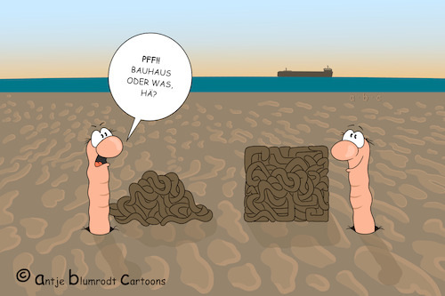 Cartoon: Bauhaus (medium) by a-b-c tagged bauhaus,baustil,ebbe,flut,form,gezeiten,kasten,meer,nordsee,priese,quader,strand,watt,wattenmeer,wattwurm,wiese,bauhaus,baustil,ebbe,flut,form,gezeiten,kasten,meer,nordsee,priese,quader,strand,watt,wattenmeer,wattwurm,wiese